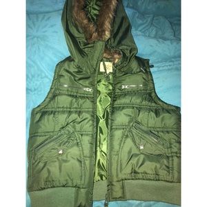 Olive Green Puff Vest